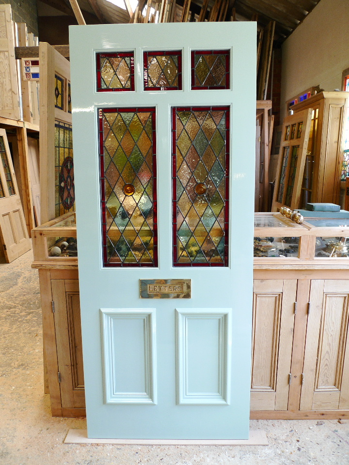 A Victorian Style Stained Glass Front Door - Stained Glass Doors Company