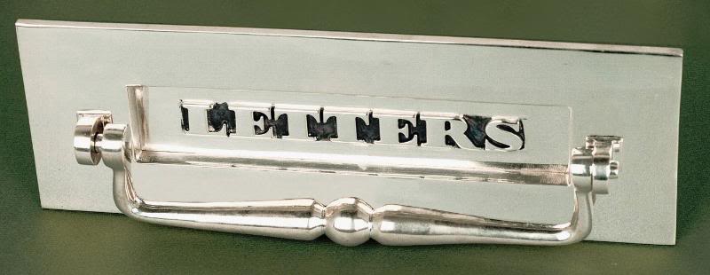 Nickel Embossed "Letters" Letterplate With Clapper