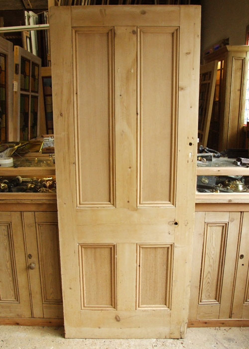 Antique Pine 4 Panel Victorian Internal Door - Stained Glass Doors Company