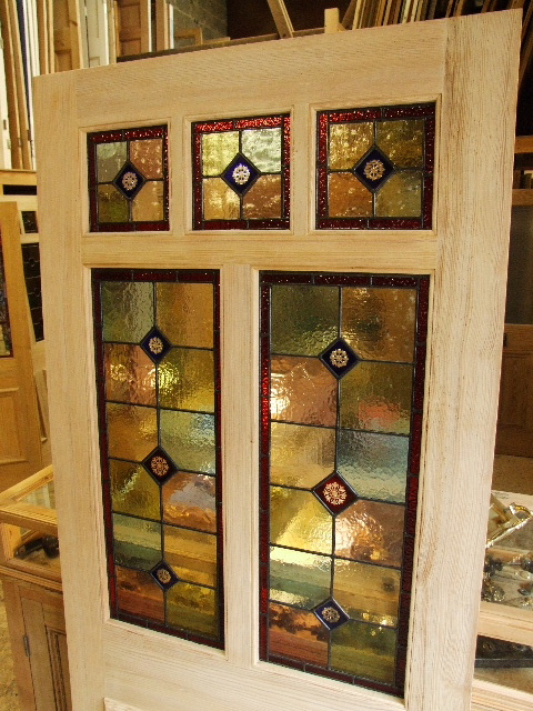 A Pretty Stained Glass Front Door - Stained Glass Doors Company