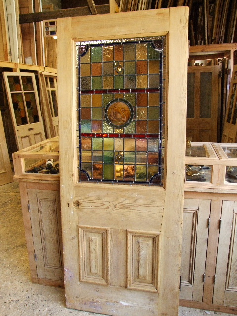 Original Victorian Stained Glass Front Door