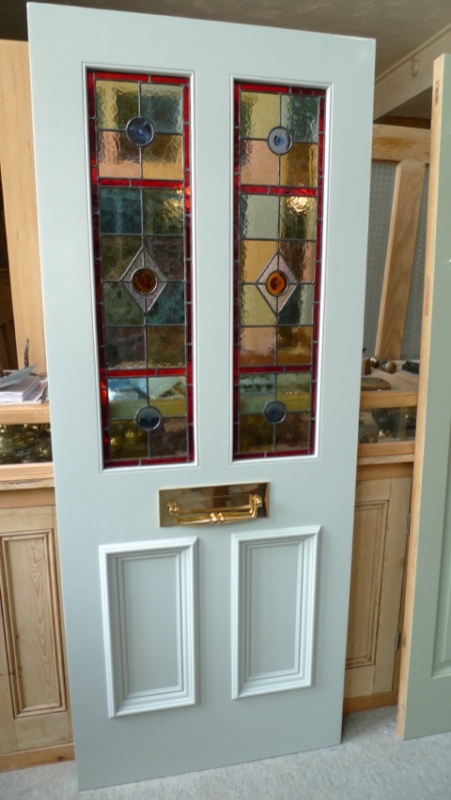 Stained Glass Front Door 2 Over 2 Panels