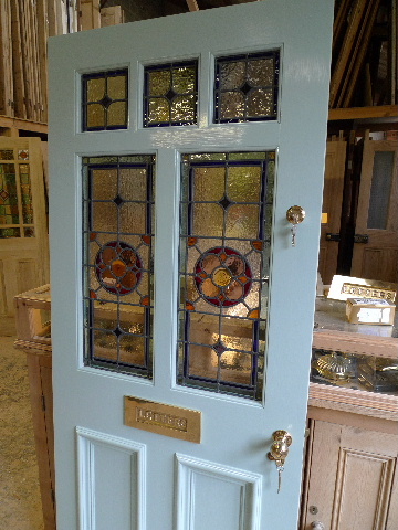 Victorian Style 7 Panel Stained Glass Front Door