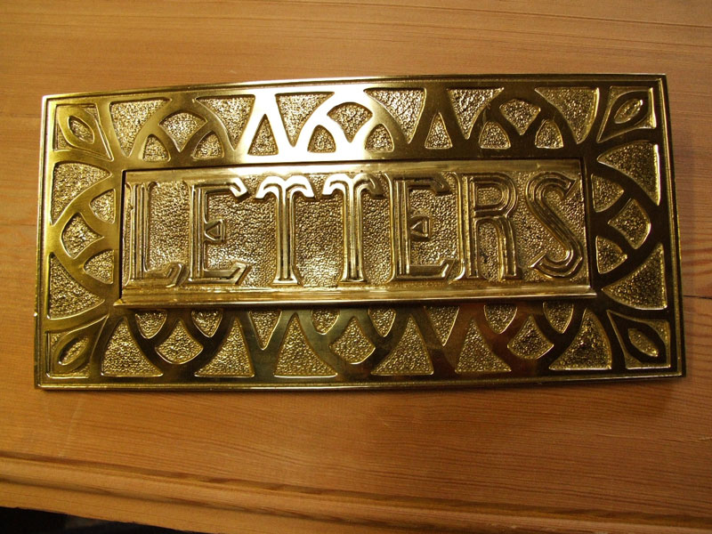 Brass Letterplate With Letters, Patterned