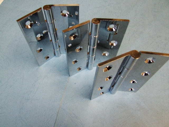 Chrome Hinges 100mm Phosphor Bronze Washers