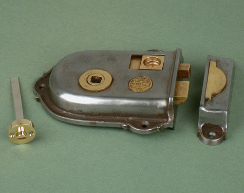 Brass Davenport Door Rim Sash Lock Nickel Door Knob Set Antique Cast Iron 