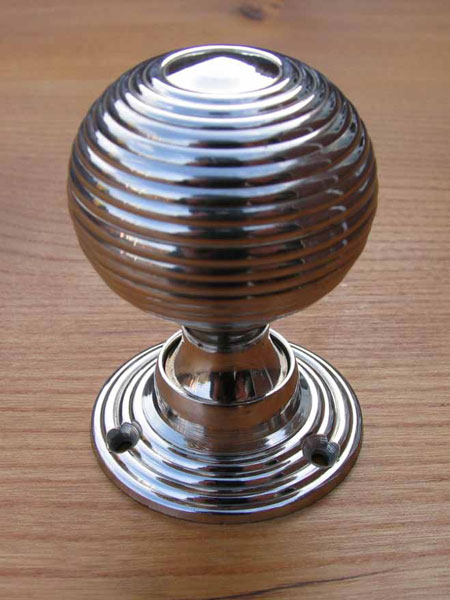 Nickel Plated Brass Beehive Door Knobs