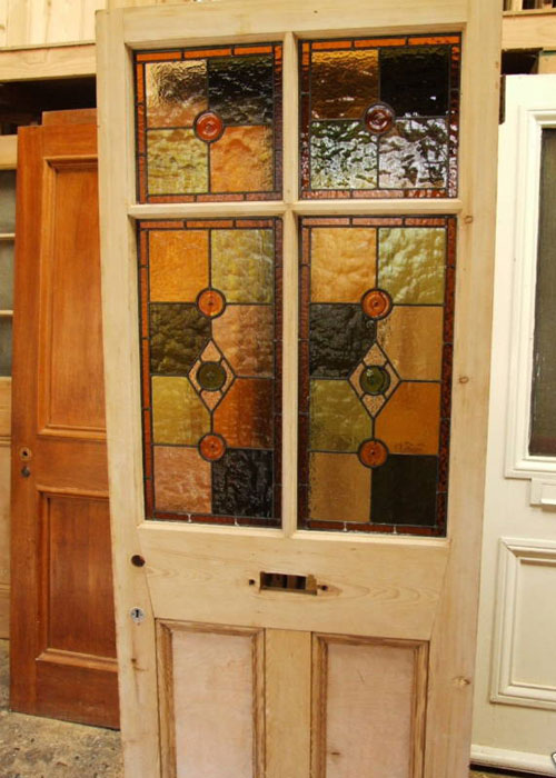 Victorian Antique Stained Glass Front Door