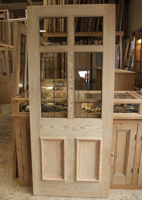 Pitch Pine Leaded Glass Front Door