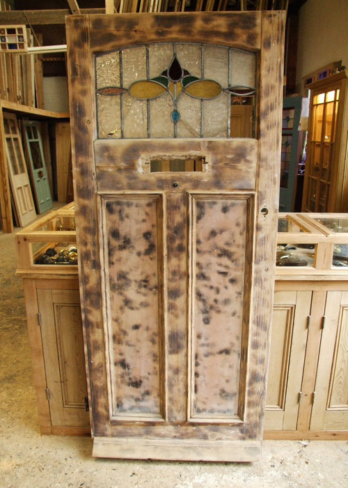 Pretty Reclaimed Pine Edwardian Front Door