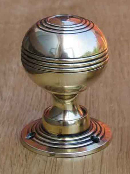 Solid Brass Reeded Door Knobs