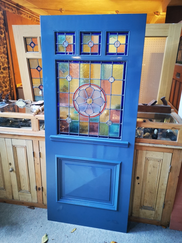 Three Over One Panel Stained Glass Front Door