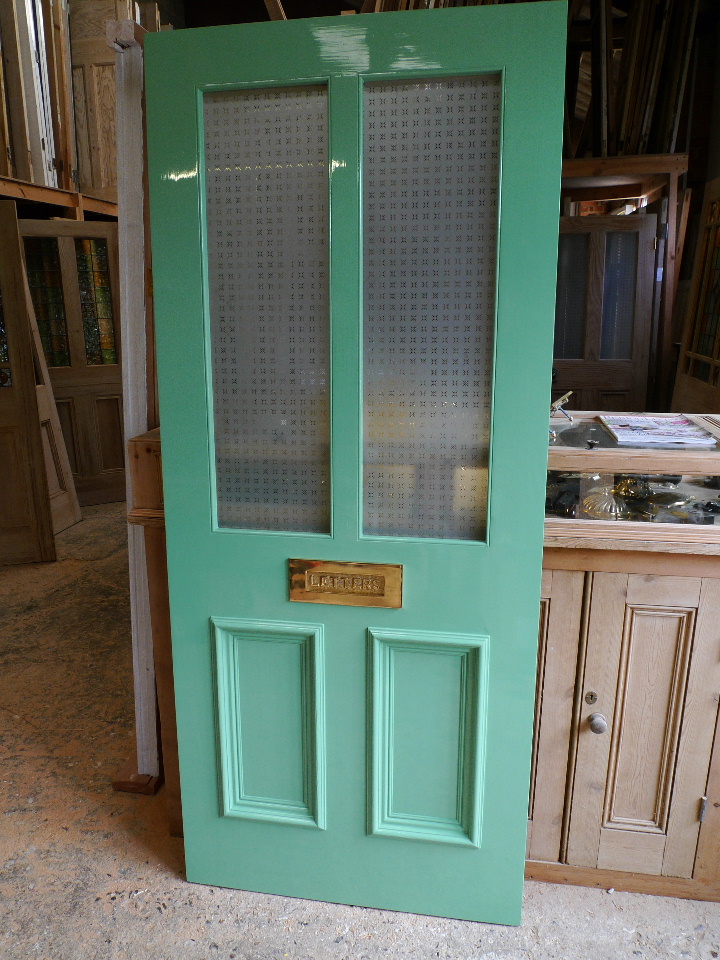 A Victorian Style 4 Panel Etched Glass Front Door