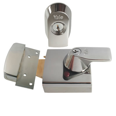 Yale PBS1 High Security Nightlatch - 60mm Backset - Polished Chrome